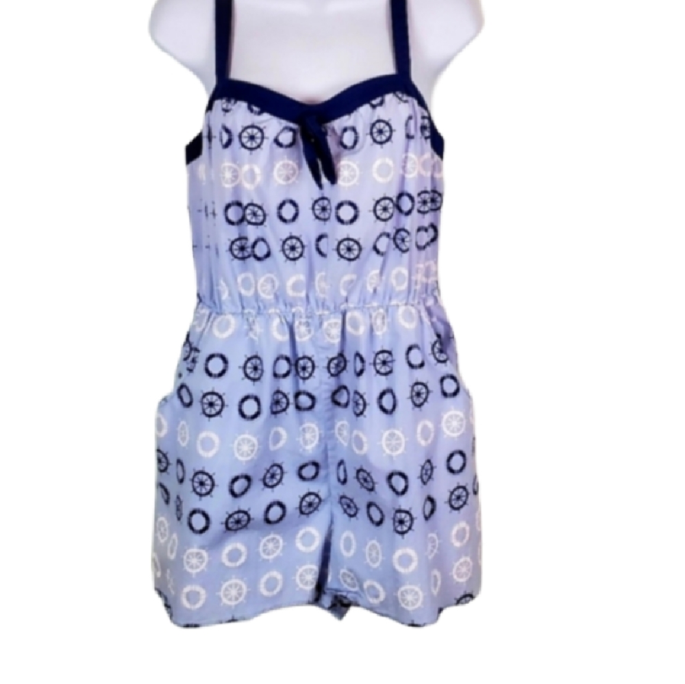 Anthropologie Romper Shorts Nautical Mermaid Helms Print